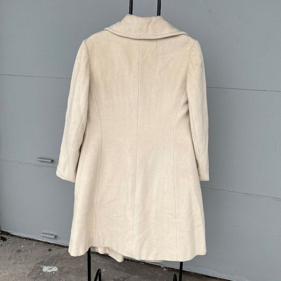 VTG 50s Lorendale 100% Cashmere Ivory Wrap Coat Portrait Collar S/M - Picture 16 of 16